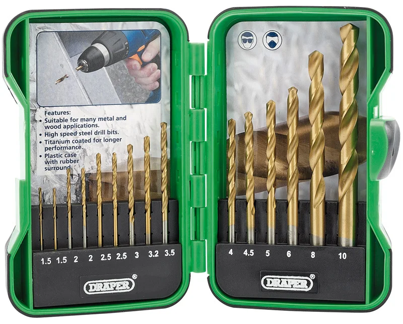 Juego de 25 brocas DRAPER HSS titanio 1 - 10mm