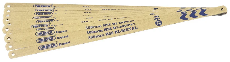 Hojas de sierra bimetal para arco de sierra metales DRAPER 10uds x 300mm