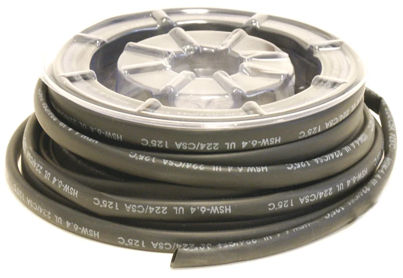 Bobina manguitos de tubo termorretráctil Ø9,5mm negro 8m