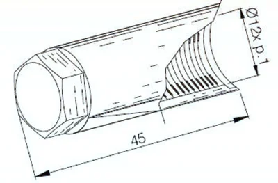 Boquilla protectora para extractor de volante longitud 45mm BUZZETTI