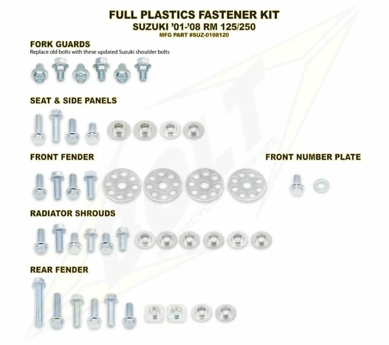 Kit tornillería de plástica Bolt SUZ 01-08 RM125/250