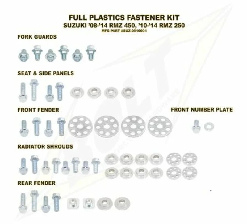 Kit tornillería de plástica Bolt 08-13 RMZ450 10-13 RMZ250