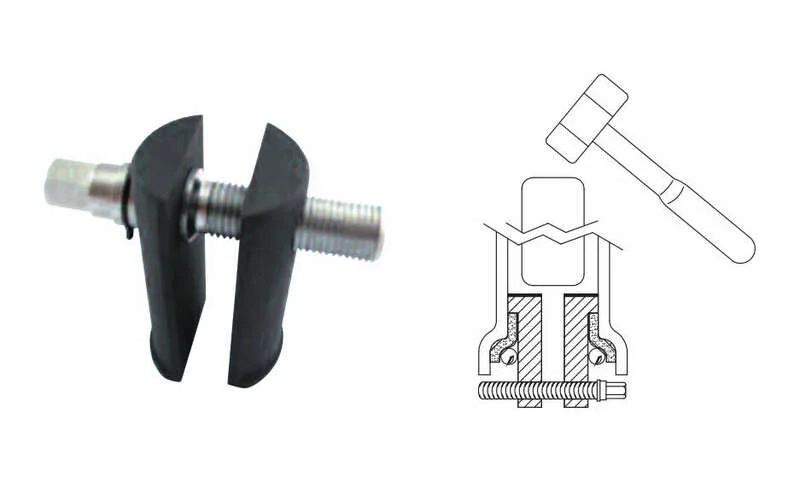 Extractor de anillos de rodamientos del tubo de dirección, diámetros de 30 a 68mm BUZZETTI