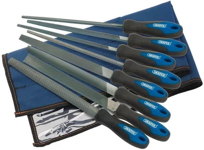 Juego de 6 limas planas y escofinas DRAPER 8uds x 200mm