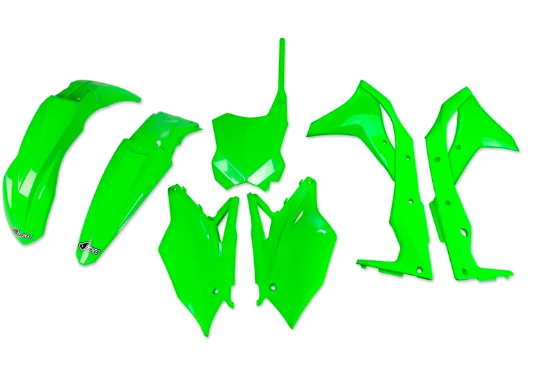 Kit plástica UFO verde fluor Kawasaki KX250F