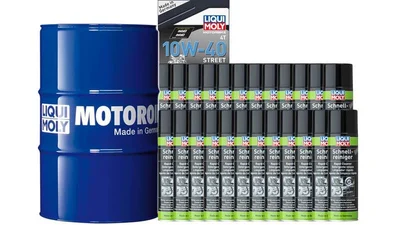 Pack LIQUI MOLY - Aceite de motor HC Sintético 10W-40 (1x Bidón 205L) + Limpia frenos (24x Spray 500ml)