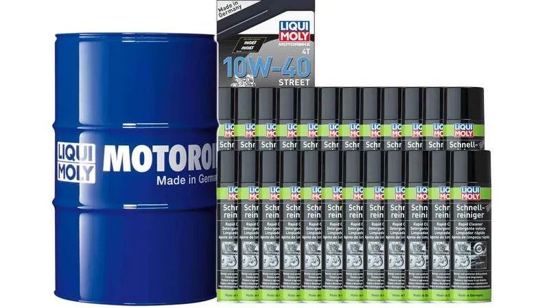 Pack LIQUI MOLY - Aceite de motor HC Sintético 10W-40 (1x Bidón 205L) + Limpia frenos (24x Spray 500ml)