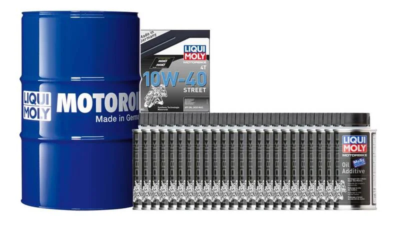 Pack LIQUI MOLY - Aceite de motor HC Sintético 10W-40 (1x Bidón 205L) + Aditivo antifricciones MoS2 (24x Bote 125ml)