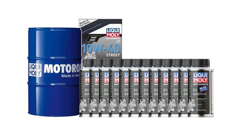Pack LIQUI MOLY - Aceite de motor HC Sintético 10W-40 (1x Bidón 60L) + Aditivo antifricciones MoS2 (12x Bote 125ml)