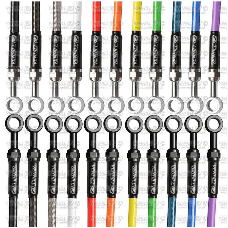 Kit de latiguillos delanteros Venhill Transparente/Cromo TRI9001F6